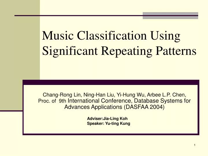 music classification using significant repeating patterns
