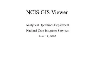 NCIS GIS Viewer