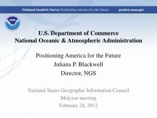 U.S. Department of Commerce National Oceanic &amp; Atmospheric Administration