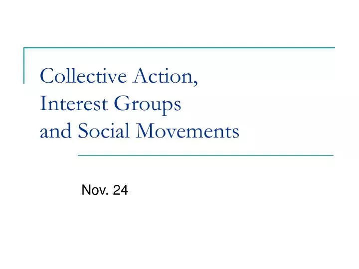 collective action interest groups and social movements