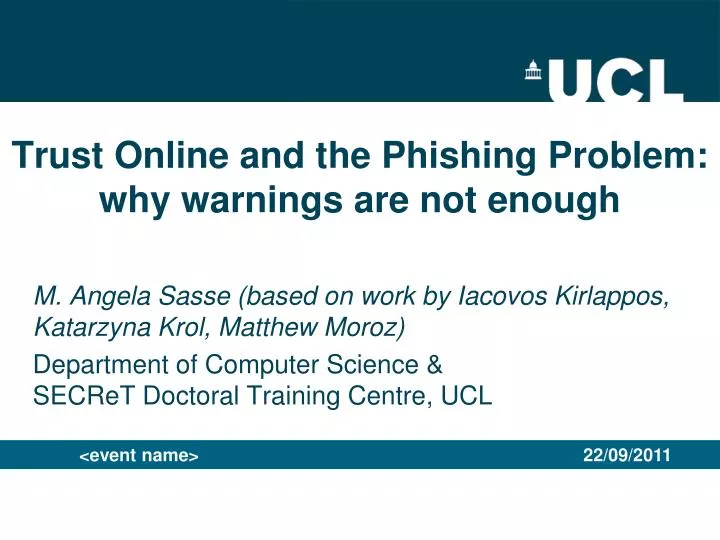 trust online and the phishing problem why warnings are not enough