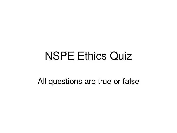 nspe ethics quiz