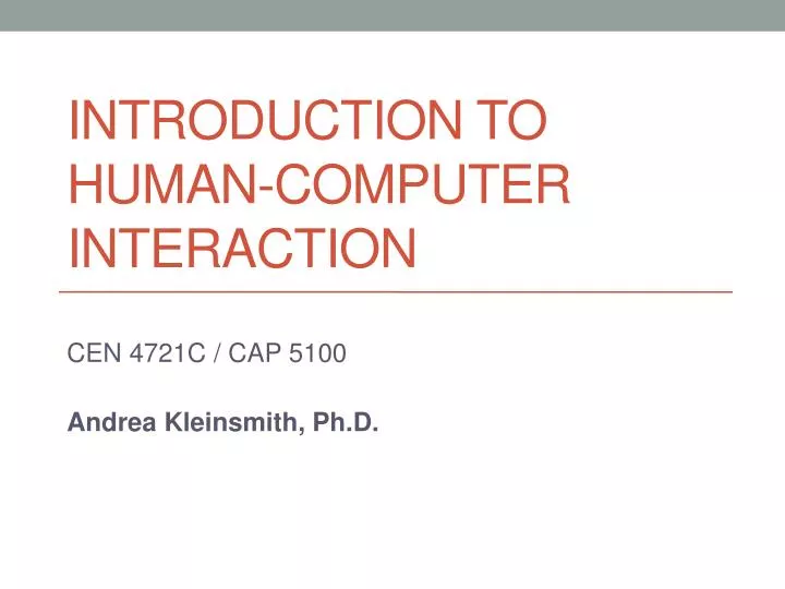 introduction to human computer interaction