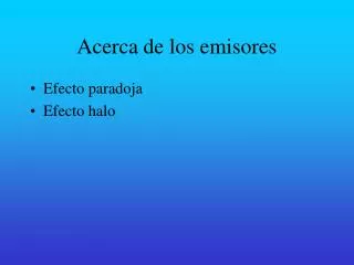acerca de los emisores