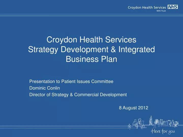 croydon health services strategy development integrated business plan