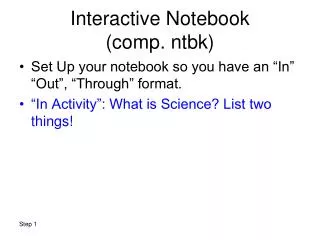 Interactive Notebook (comp. ntbk)