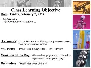 Class Learning Objective