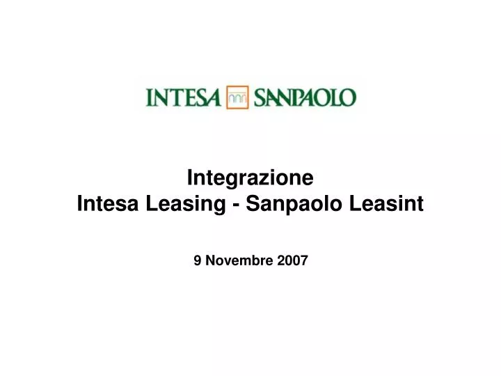 integrazione intesa leasing sanpaolo leasint