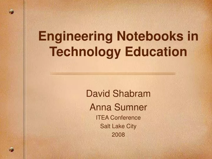 engineering notebooks in technology education
