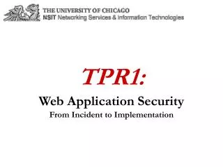 TPR1: Web Application Security From Incident to Implementation