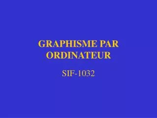 graphisme par ordinateur