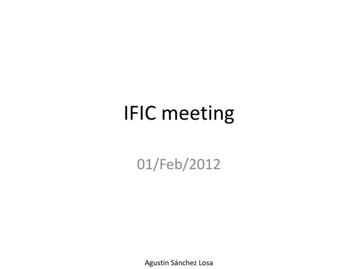 ific meeting