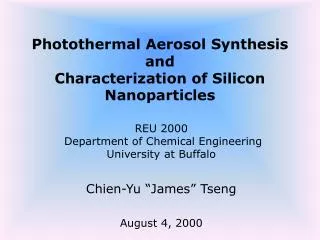Photothermal Aerosol Synthesis and Characterization of Silicon Nanoparticles