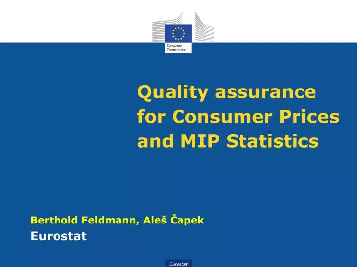 quality assurance for consumer prices and mip statistics