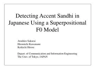 Detecting Accent Sandhi in Japanese Using a Superpositional F0 Model