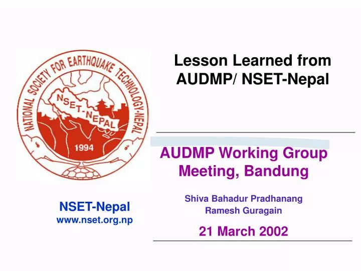 lesson learned from audmp nset nepal