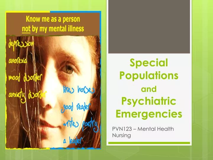 special populations and psychiatric emergencies