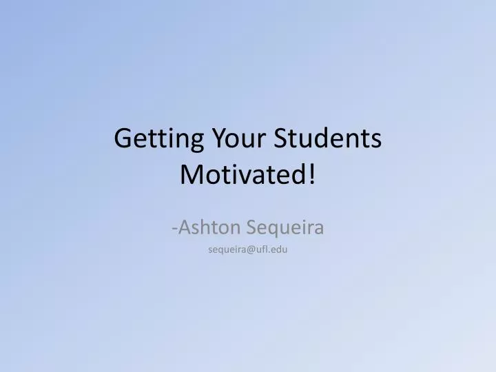 getting your students motivated