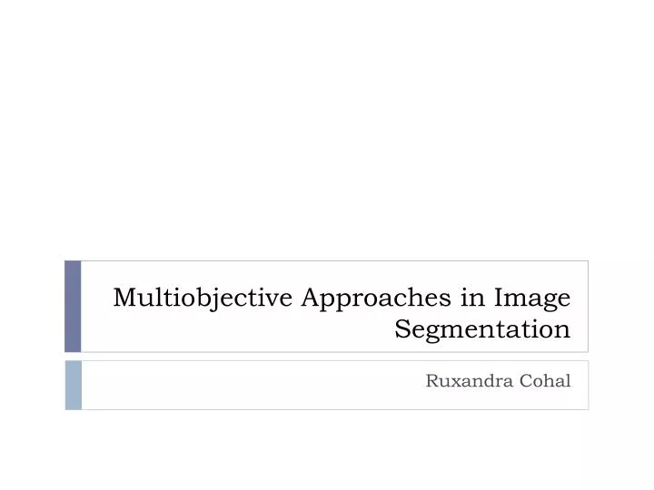multiobjective approaches in image segmentation