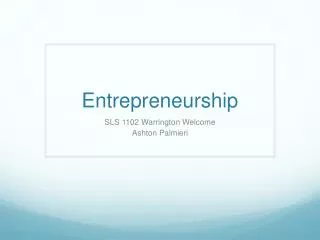 Entrepreneurship