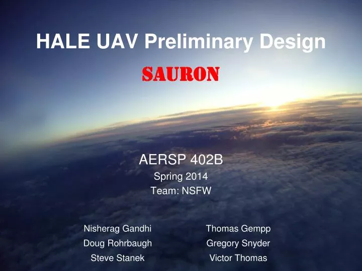 hale uav preliminary design