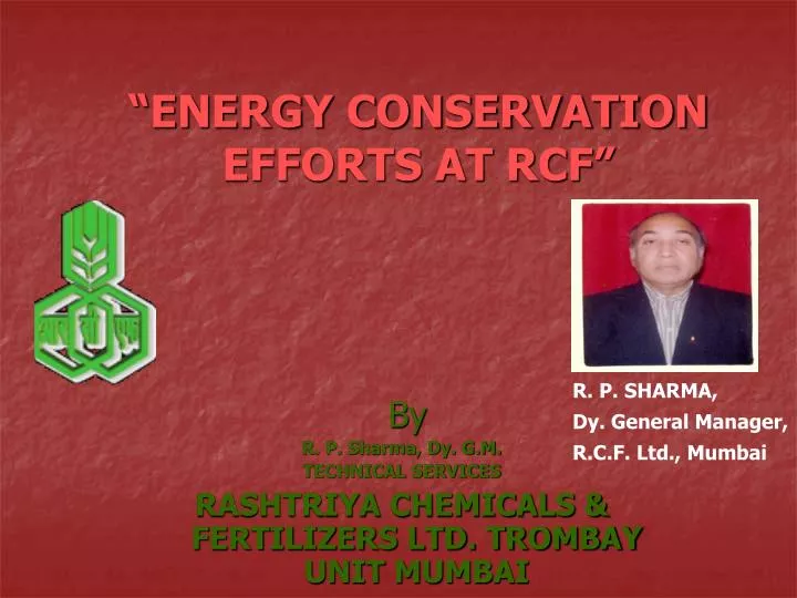energy conservation efforts at rcf