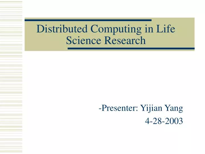distributed computing in life science research