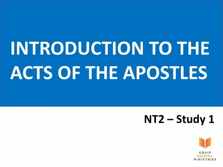 introduction to the acts of the apostles