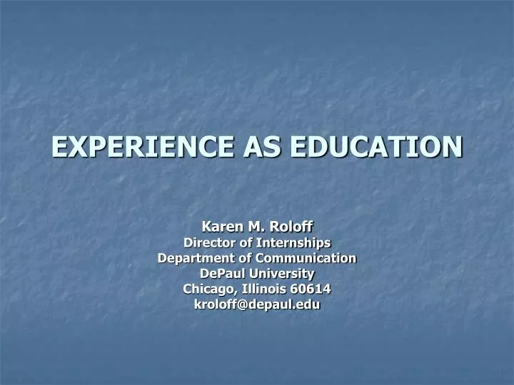 experience as education