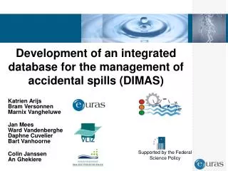 Development of an integrated database for the management of accidental spills (DIMAS)