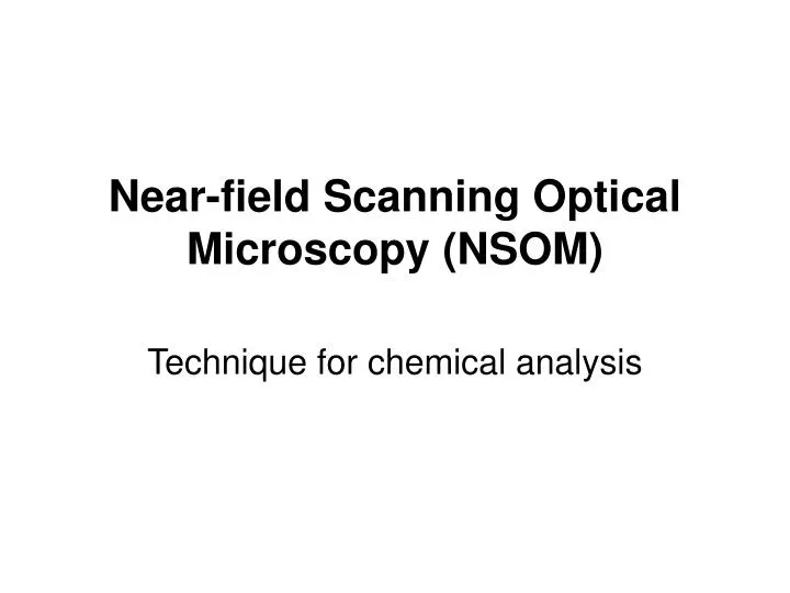 near field scanning optical microscopy nsom