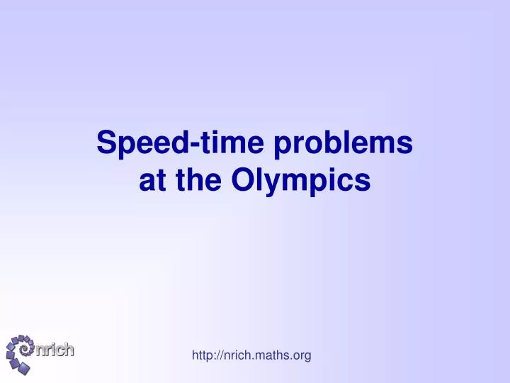 speed time problems at the olympics