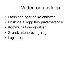 vatten och avlopp