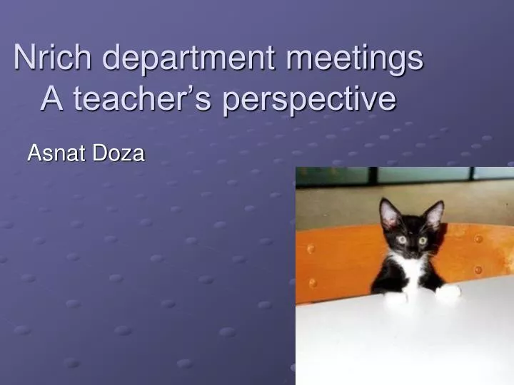 nrich department meetings a teacher s perspective