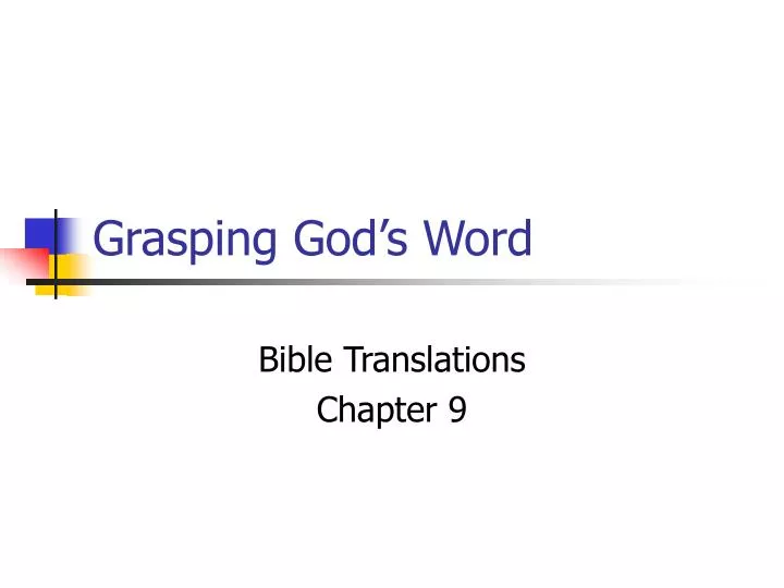 grasping god s word