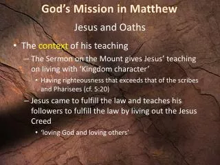 Jesus and Oaths