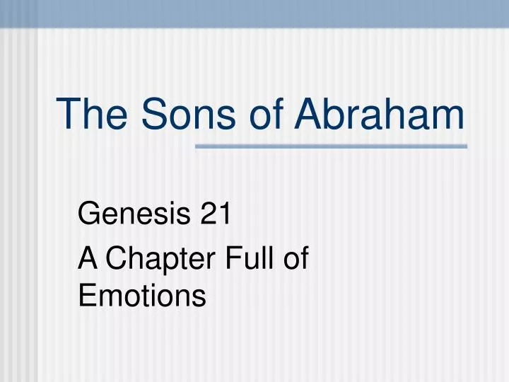 the sons of abraham