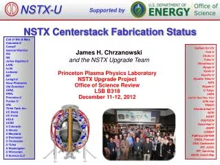 NSTX Centerstack Fabrication Status
