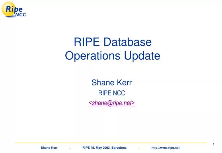 ripe database operations update