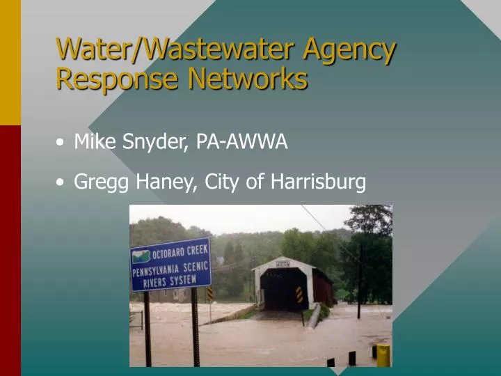 water wastewater agency response networks