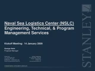 Naval Sea Logistics Center (NSLC) Engineering, Technical, &amp; Program Management Services