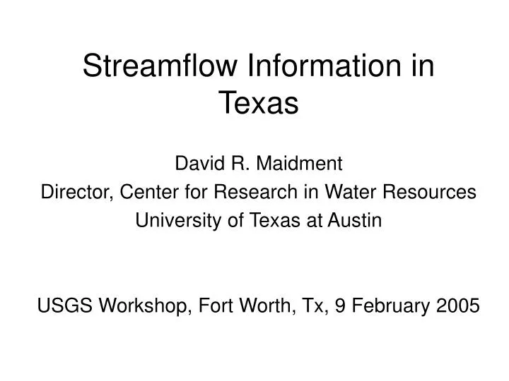 streamflow information in texas