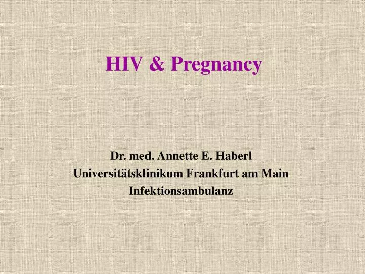 hiv pregnancy