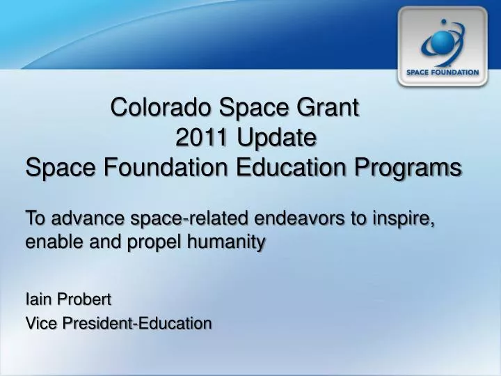 colorado space grant 2011 update space foundation education programs