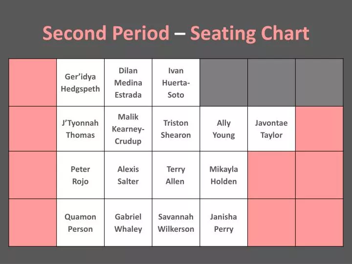 second period seating chart
