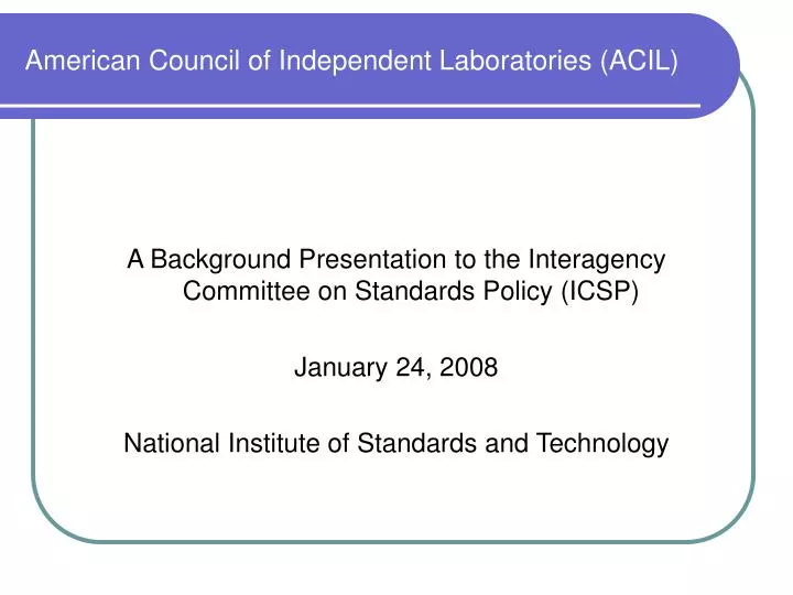 american council of independent laboratories acil