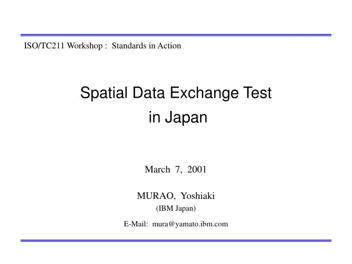 spatial data exchange test in japan