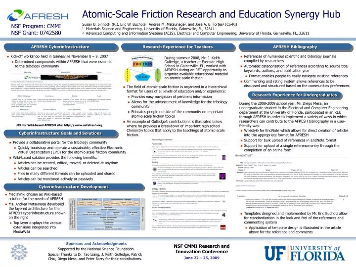 atomic scale friction research and education synergy hub
