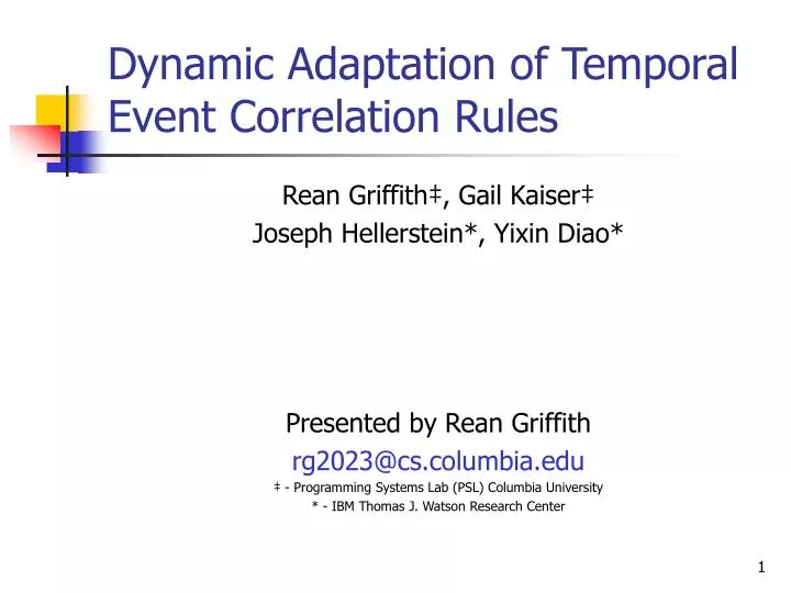 dynamic adaptation of temporal event correlation rules