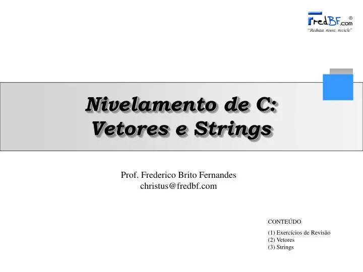 nivelamento de c vetores e strings